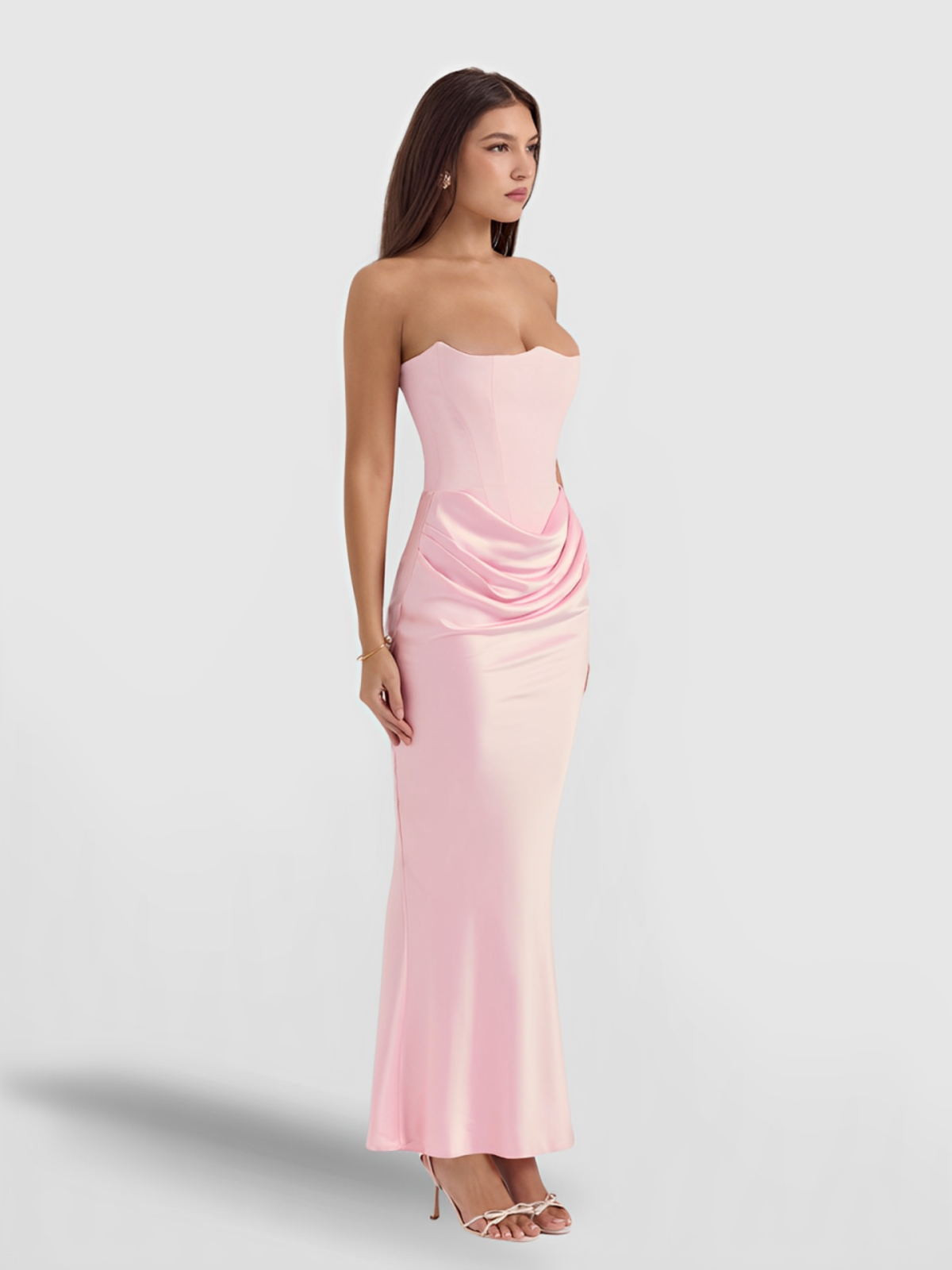 Vestido Longo Rosa Noite De Gala Imagem secundária do produto