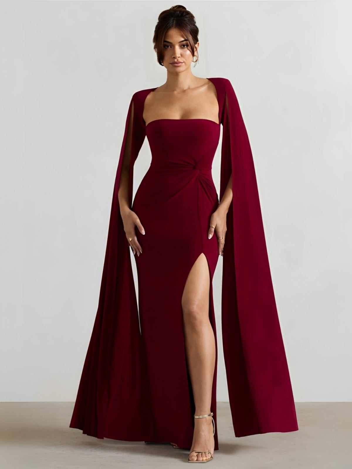 vestido-longo-bordo-leonie-loja-zharen Imagem principal do produto