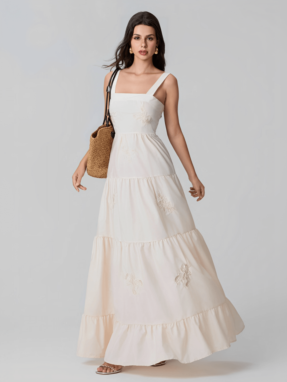 Vestido Longo Branco Vaiola Imagem secundária do produto