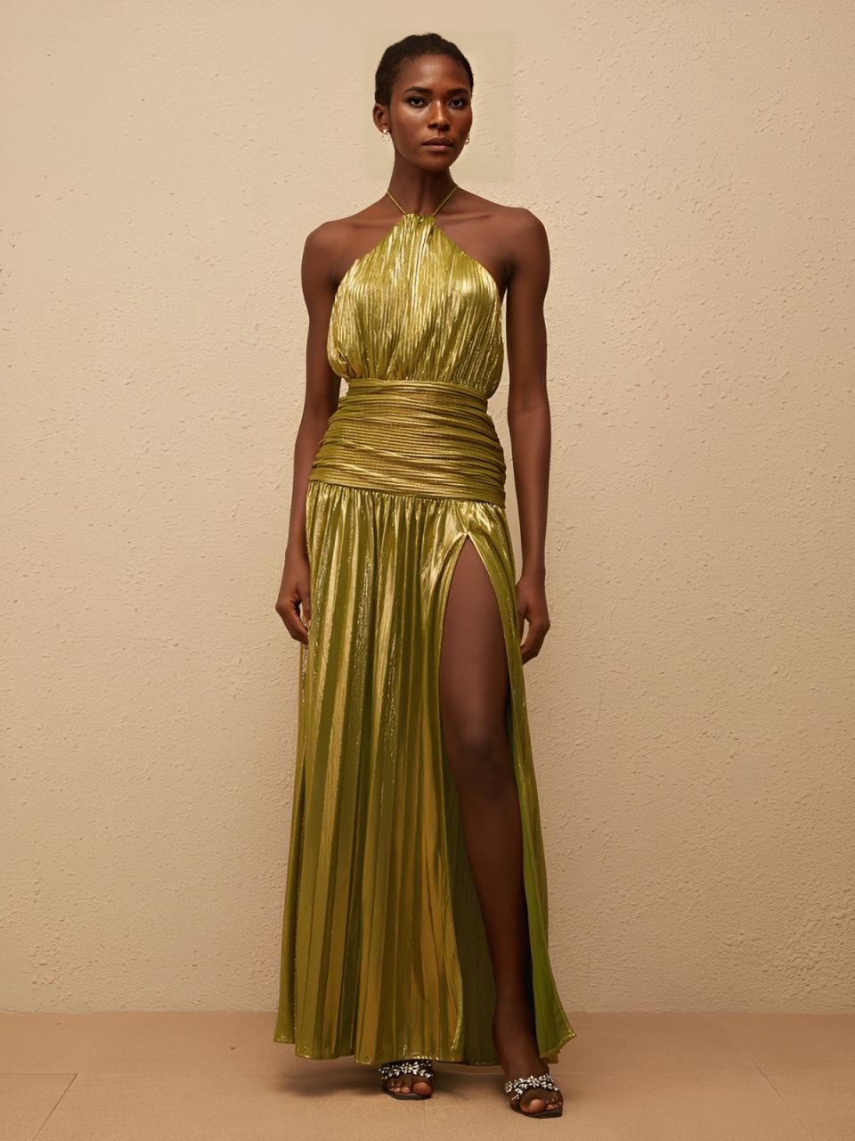 Vestido Longo Verde Gaia Imagem secundária do produto