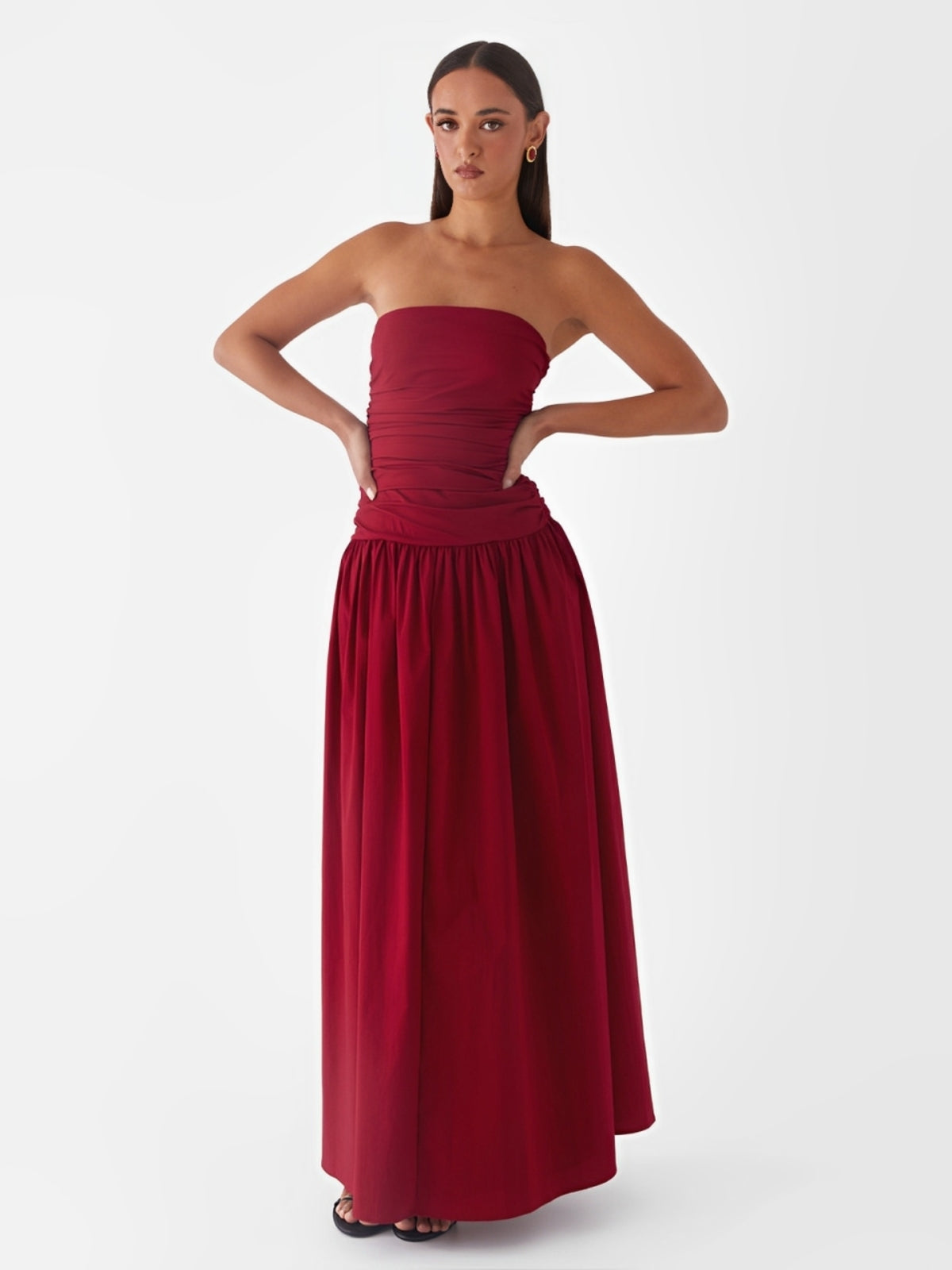 vestido-longo-vermelho-sophia-loja-zharen Imagem principal do produto