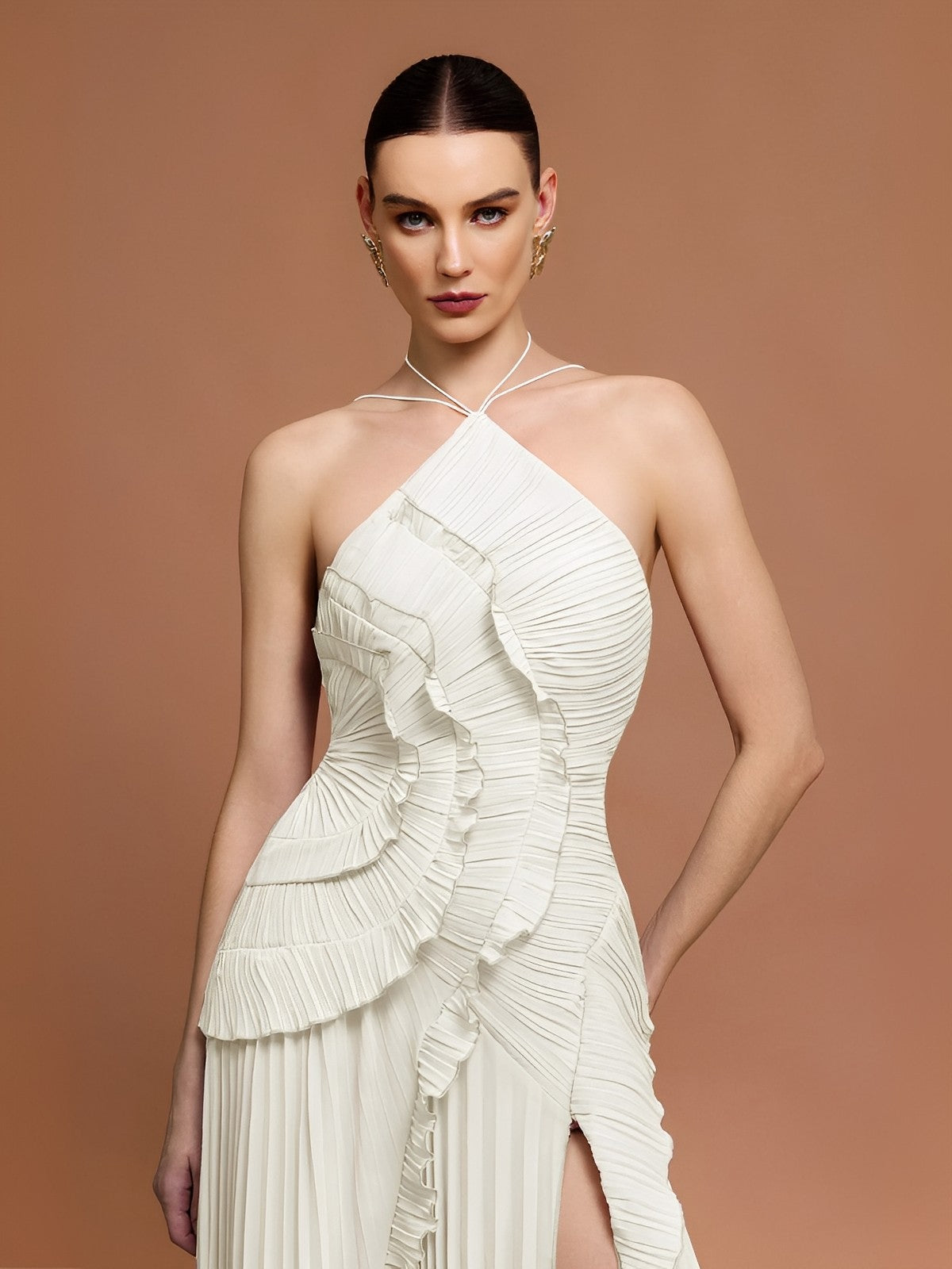 Vestido Midi Branco Fiorella Imagem secundária do produto