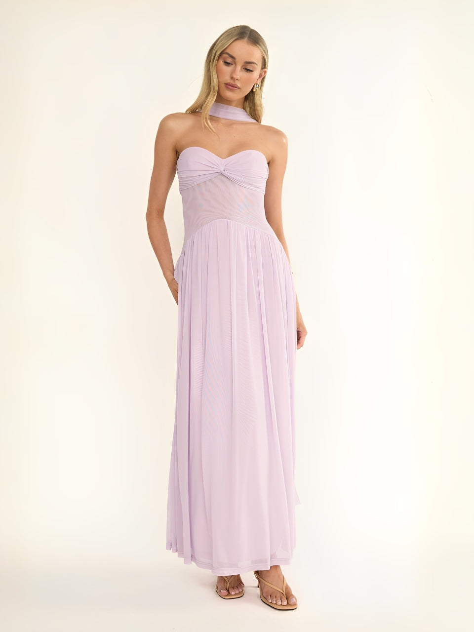 Vestido Midi Lilás Bruma Imagem secundária do produto