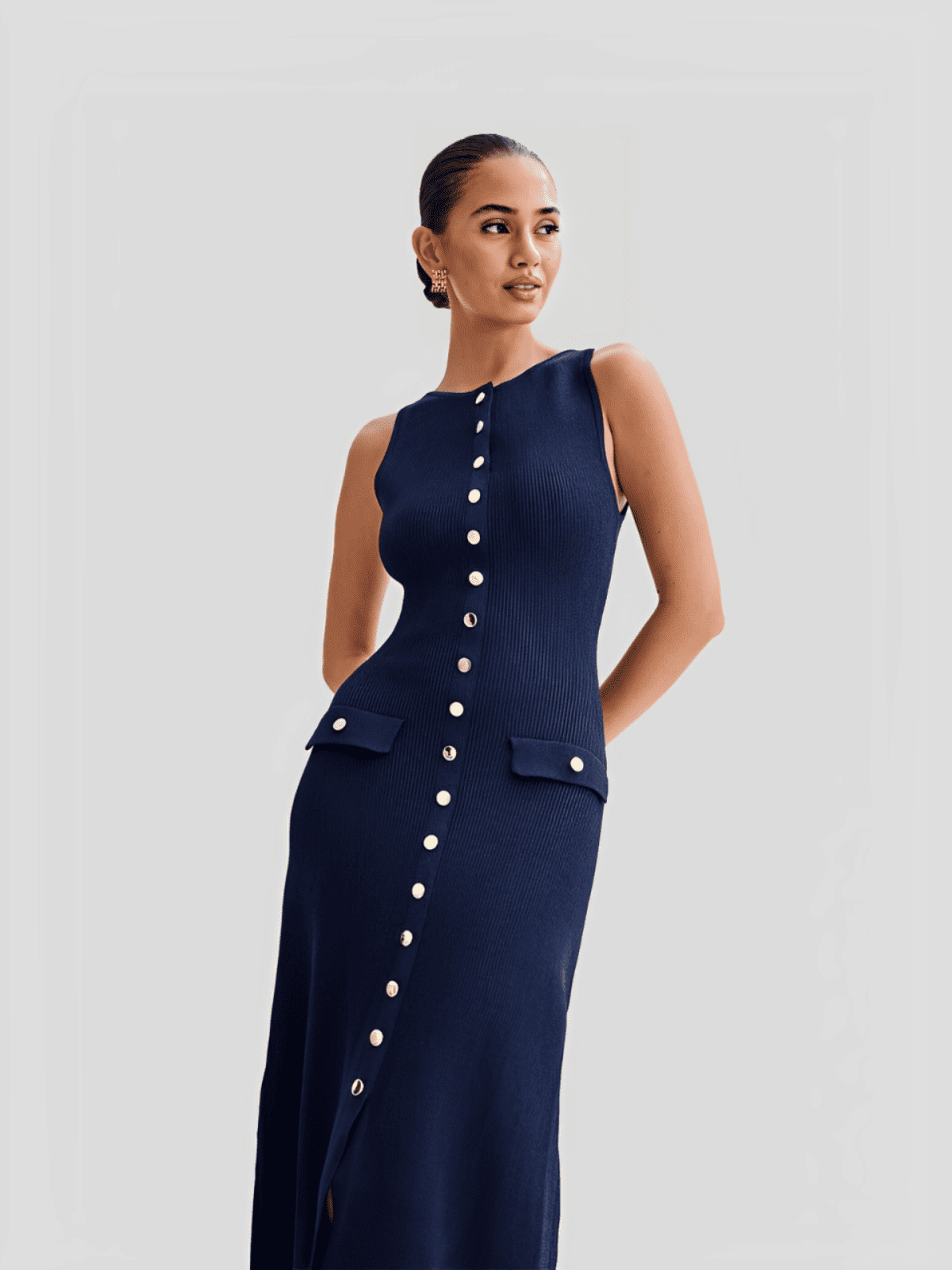 Vestido Midi Azul Eleonor Imagem secundária do produto