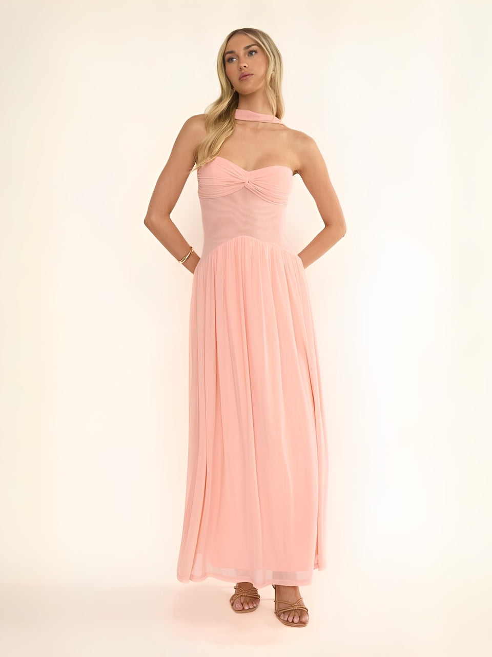 Vestido Midi Rosa Bruma Imagem secundária do produto