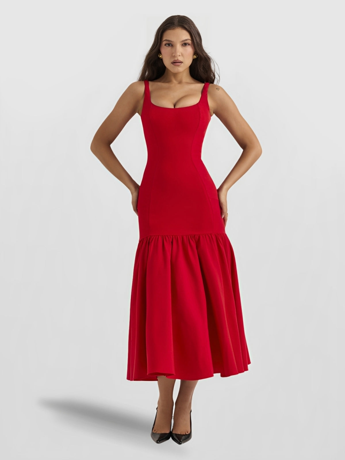 vestido-midi-poema-vermelho-loja-zharen Imagem principal do produto